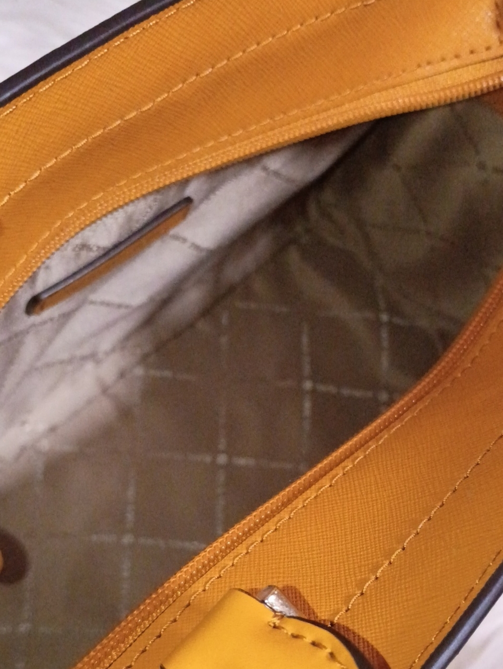Michael Kors saffiano Leather satchel in marigold - Picture 13 of 16